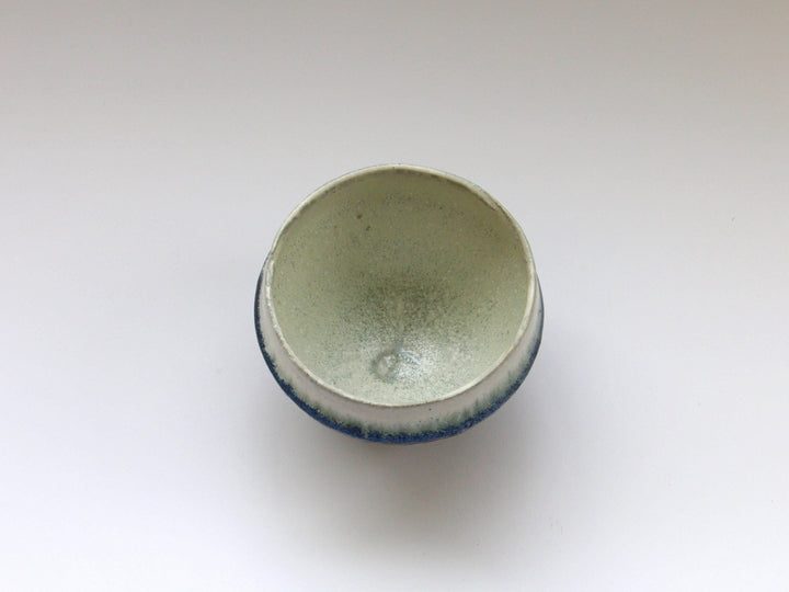 Indigo Glazed White Matte Squeezed Body Tea Cup Large - Crafted By Kazuhito Yamamoto