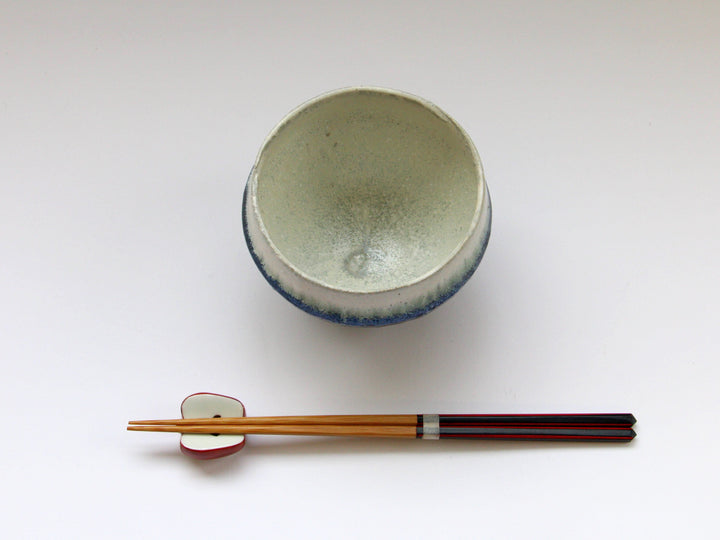 Indigo Glazed White Matte Squeezed Body Tea Cup Large - Crafted By Kazuhito Yamamoto