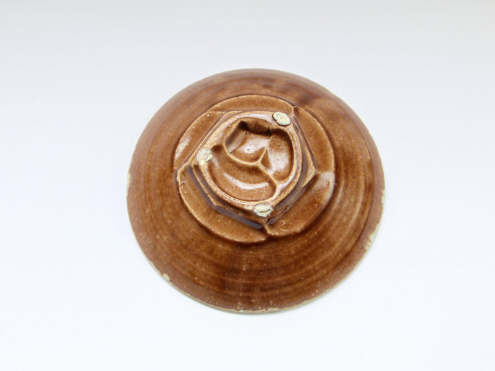 Chestnut Glazed White 6.5-Sun Shallow Bowl - Crafted By Kazuhito Yamamoto