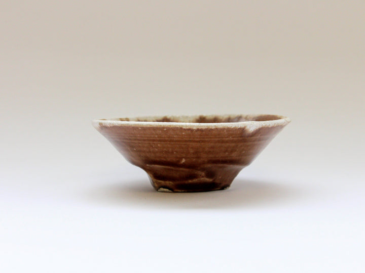 Chestnut Glazed White 4-Sun Shallow Bowl - Crafted By Kazuhito Yamamoto