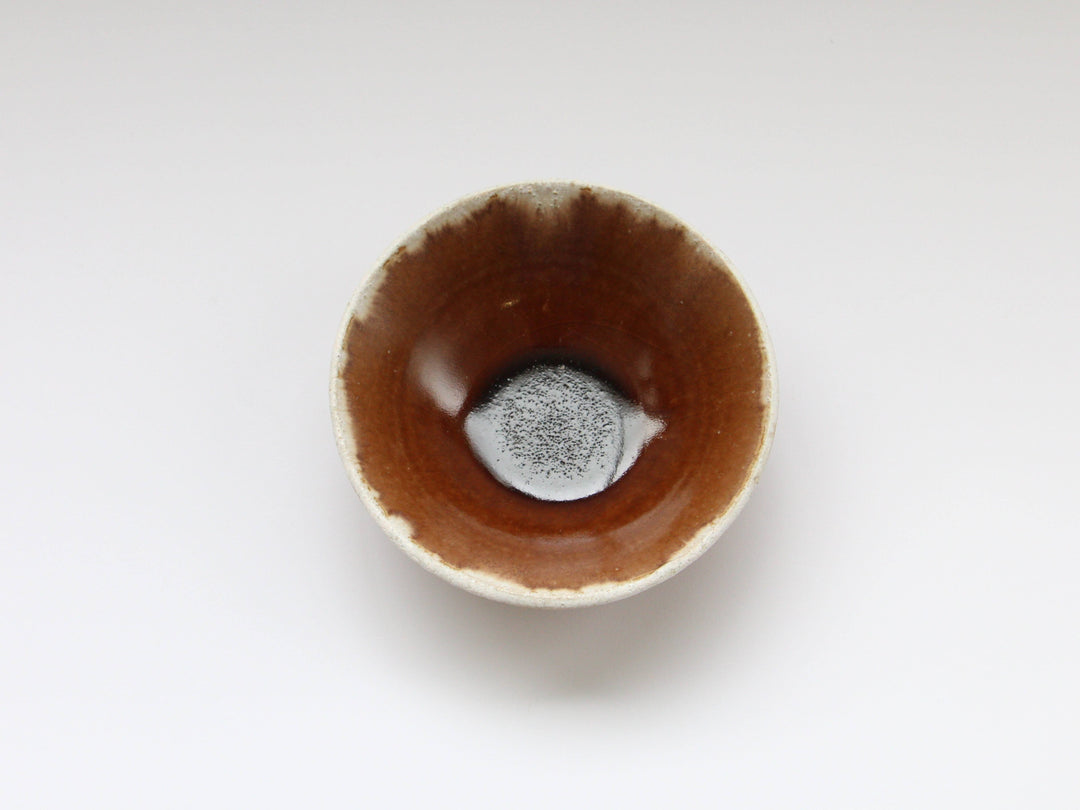 Chestnut Glazed White 4-Sun Shallow Bowl - Crafted By Kazuhito Yamamoto
