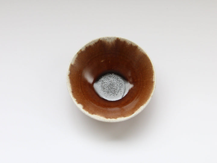 Chestnut Glazed White 4-Sun Shallow Bowl - Crafted By Kazuhito Yamamoto