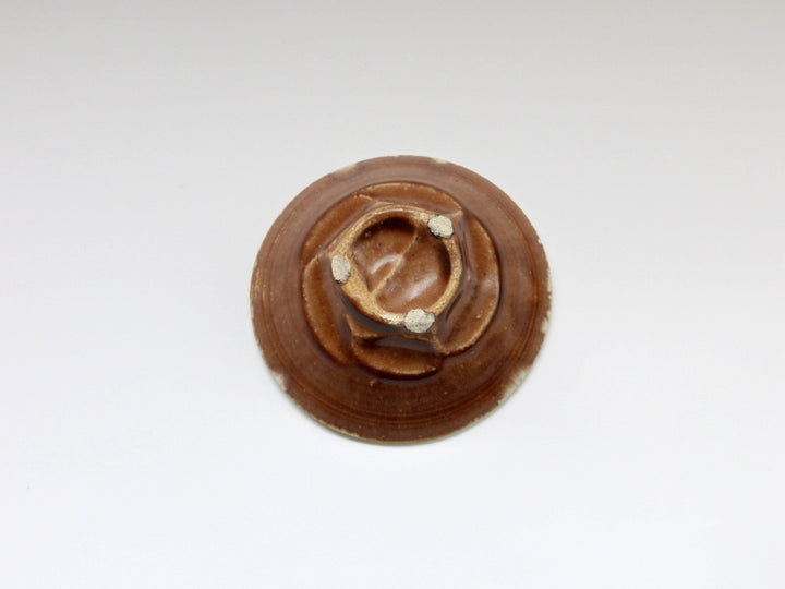 Chestnut Glazed White 4-Sun Shallow Bowl - Crafted By Kazuhito Yamamoto