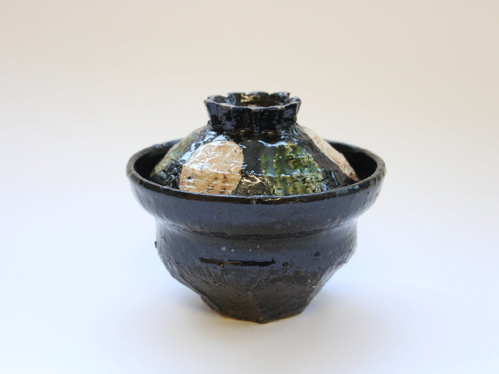 Uchioribe Black-Sun Moon Bowl - Crafted By Akihide Nakao