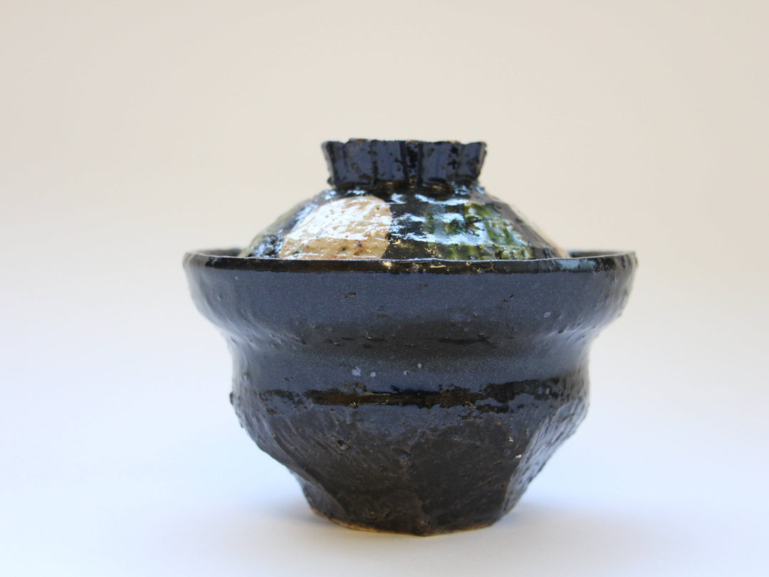 Uchioribe Black-Sun Moon Bowl - Crafted By Akihide Nakao
