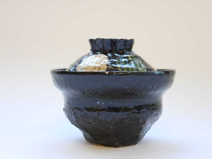 Uchioribe Black-Sun Moon Bowl - Crafted By Akihide Nakao