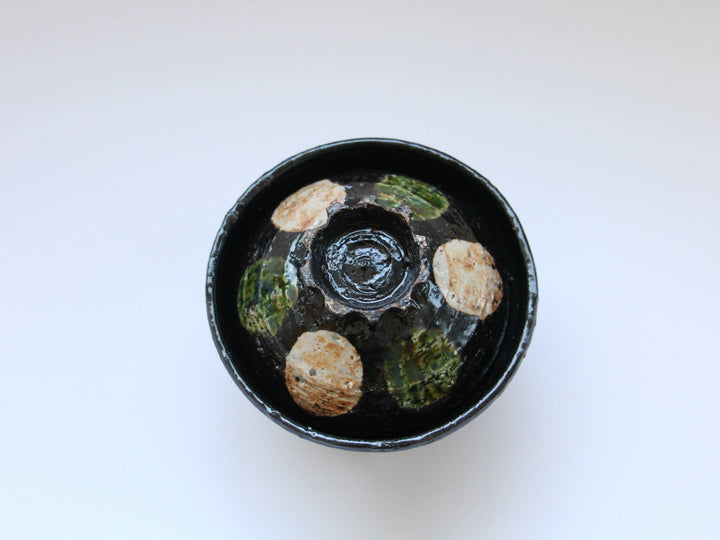 Uchioribe Black-Sun Moon Bowl - Crafted By Akihide Nakao