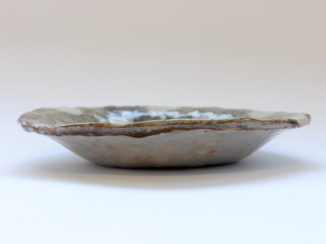 Mouse Shino Cat Polka Dot Pattern 7-Sun Shallow Bowl - Crafted By Hiroshi Sato