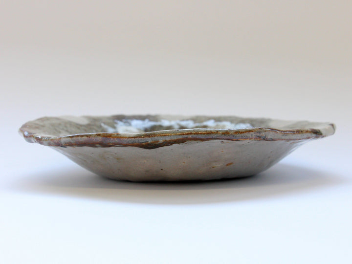 Mouse Shino Cat Polka Dot Pattern 7-Sun Shallow Bowl - Crafted By Hiroshi Sato