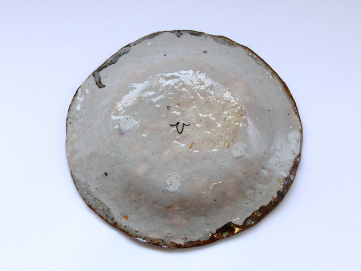 Mouse Shino Cat Polka Dot Pattern 7-Sun Shallow Bowl - Crafted By Hiroshi Sato