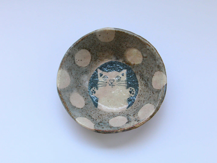 Mouse Shino Cat Polka Dot Small Bowl - Crafted By Hiroshi Sato