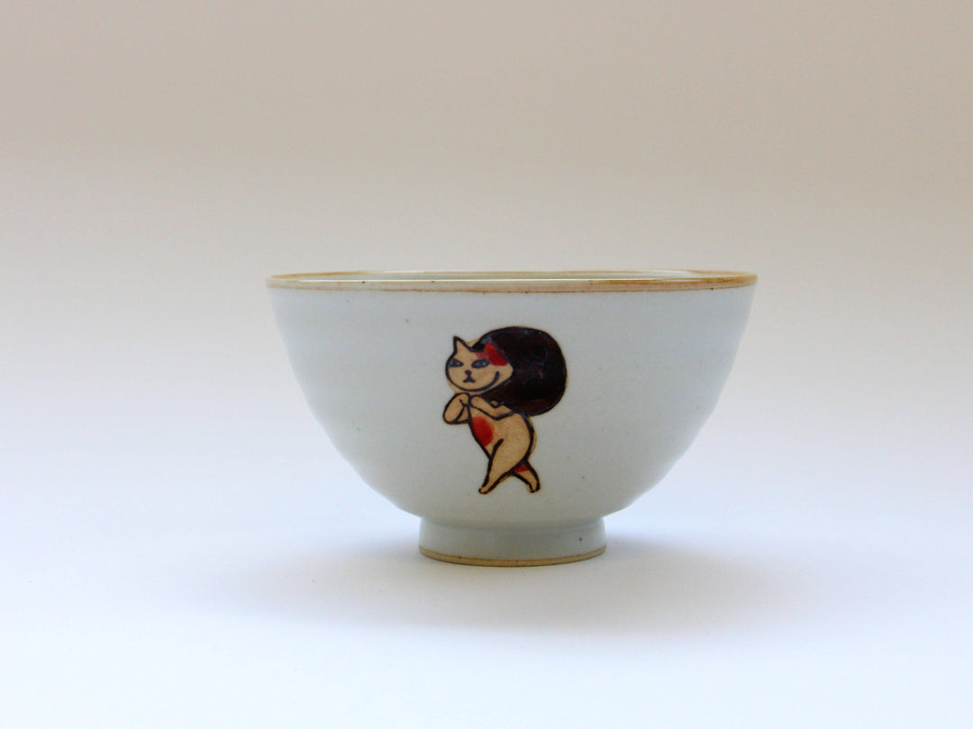 Thief Cat Rice Bowl White - Crafted By Soetake Pottery