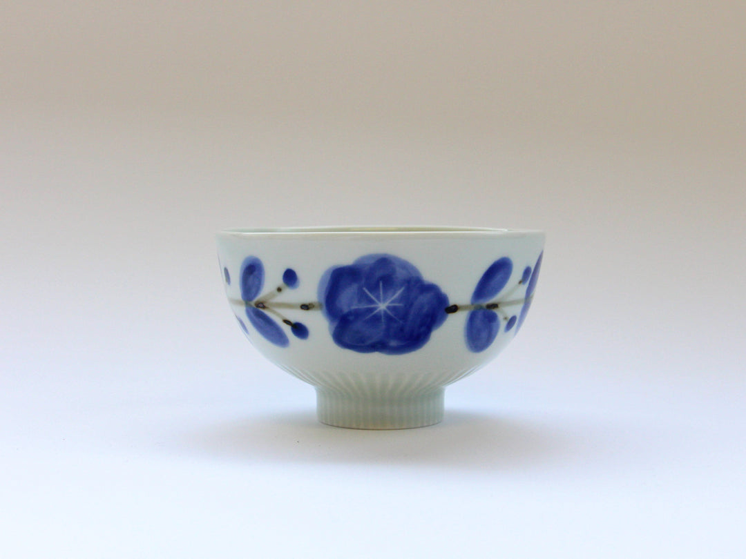 Blue-and-White Floral Connection Mini Rice Bowl (Blue) - Crafted By Koyo Kiln