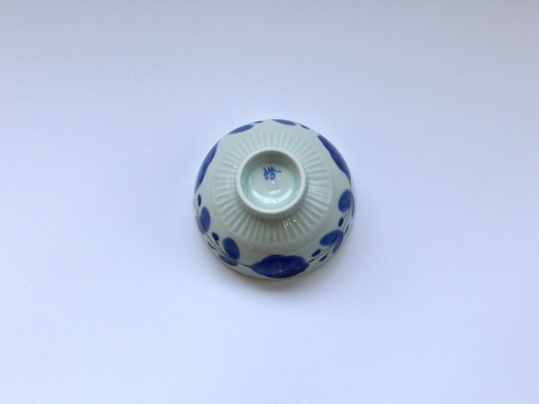 Blue-and-White Floral Connection Mini Rice Bowl (Blue) - Crafted By Koyo Kiln