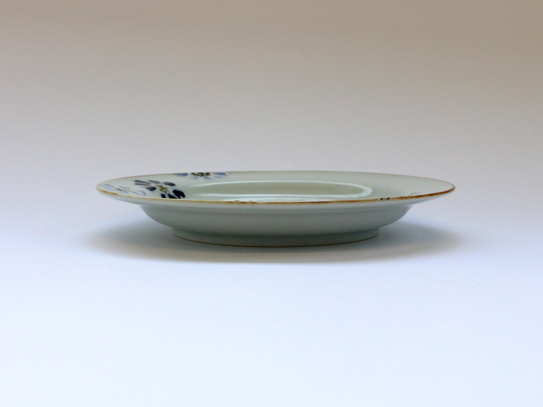 Slip Trailing Small Flower Chirashi Rim Plate Small - Crafted By Tokushichi Kiln
