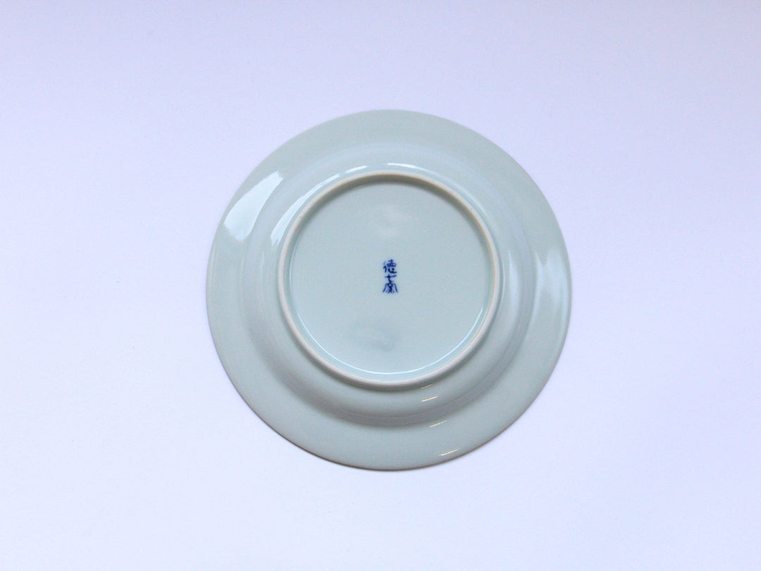Slip Trailing Small Flower Chirashi Rim Plate Small - Crafted By Tokushichi Kiln