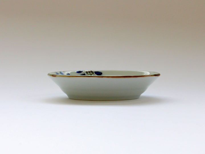 Slip Trailing Small Flower Chirashi Oval Bowl Small - Crafted By Tokushichi Kiln