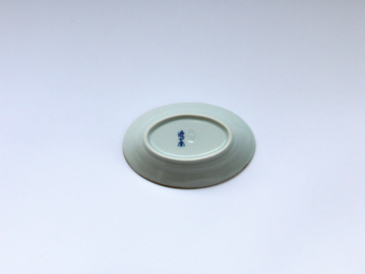 Slip Trailing Small Flower Chirashi Oval Bowl Small - Crafted By Tokushichi Kiln