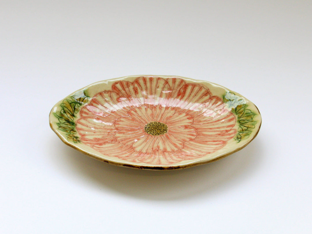 Peony Flower Oval Plate - Crafted By Yoshihei Kato
