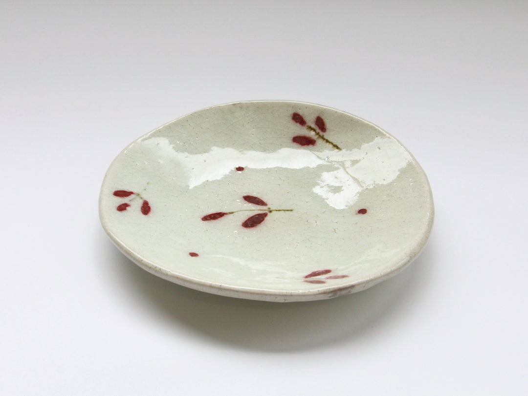 Red Leaf Tatara 7-Sun Plate - Crafted By Iwao Pottery