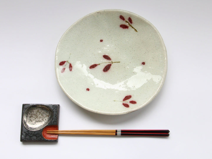 Red Leaf Tatara 7-Sun Plate - Crafted By Iwao Pottery