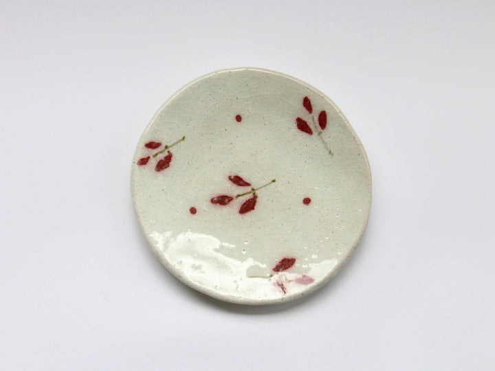 Red Leaf Tatara 5-Sun Plate - Crafted By Iwao Pottery