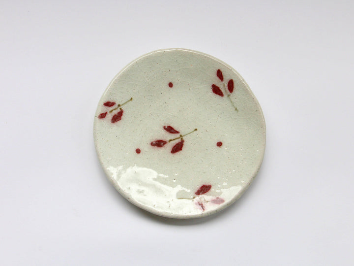 Red Leaf Tatara 5-Sun Plate - Crafted By Iwao Pottery