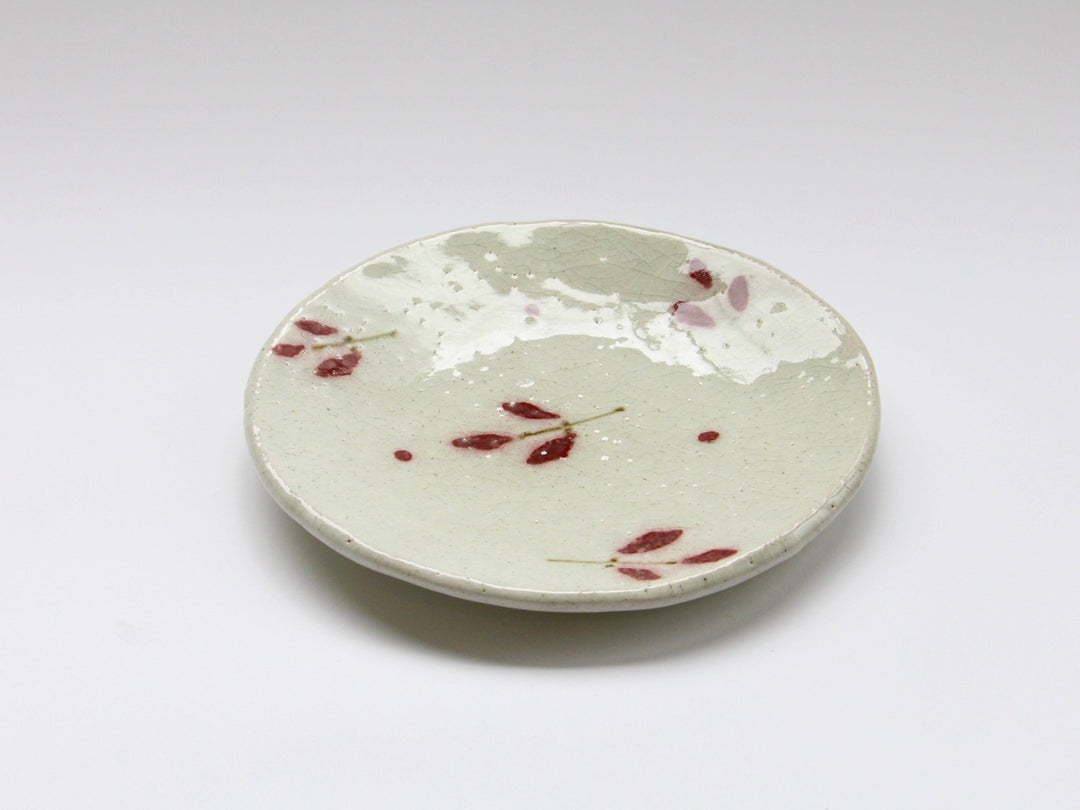 Red Leaf Tatara 5-Sun Plate - Crafted By Iwao Pottery