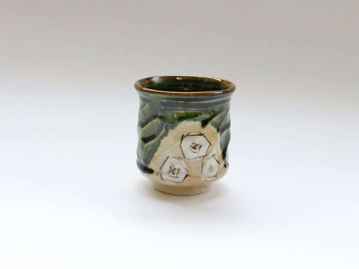Oribe White Square Pattern Teacup (Large) - Crafted By Shinji Akane