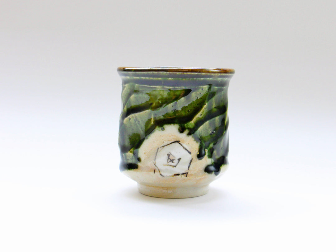 Oribe White Square Pattern Teacup (Large) - Crafted By Shinji Akane