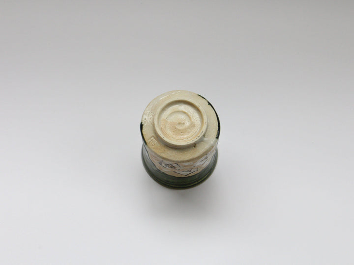 Oribe White Square Pattern Teacup (Small) - Crafted By Shinji Akane