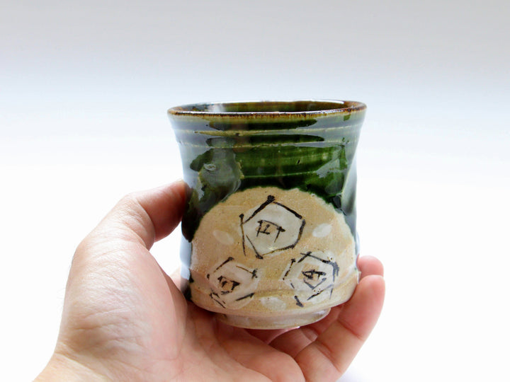 Oribe White Square Pattern Teacup (Small) - Crafted By Shinji Akane