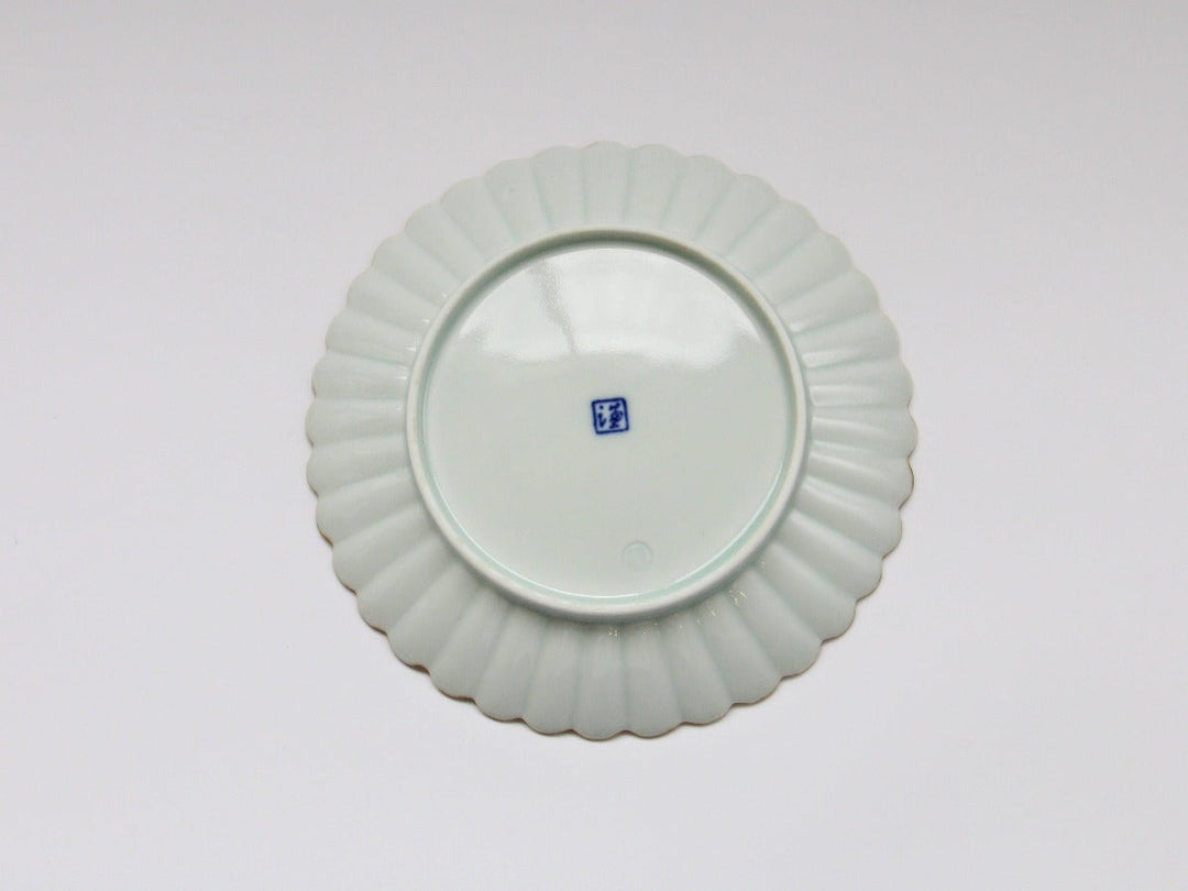 Rust Rim Line 18cm Chrysanthemum-Shaped Plate - Crafted By Kajiken Seiji