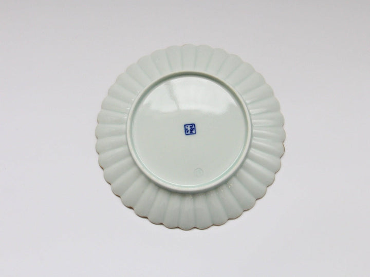 Rust Rim Line 18cm Chrysanthemum-Shaped Plate - Crafted By Kajiken Seiji