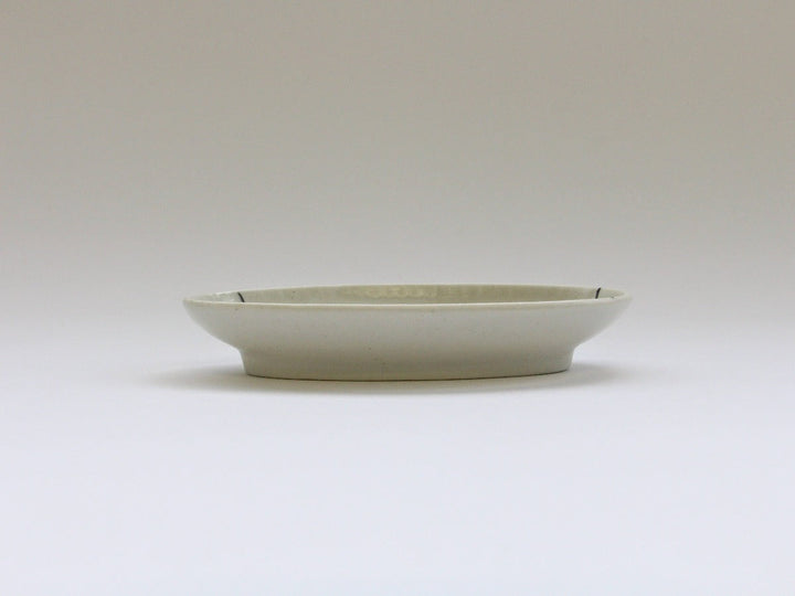 Pearl Surface Linked Ring Pattern Oval Long Plate - Crafted By Tamori Toen