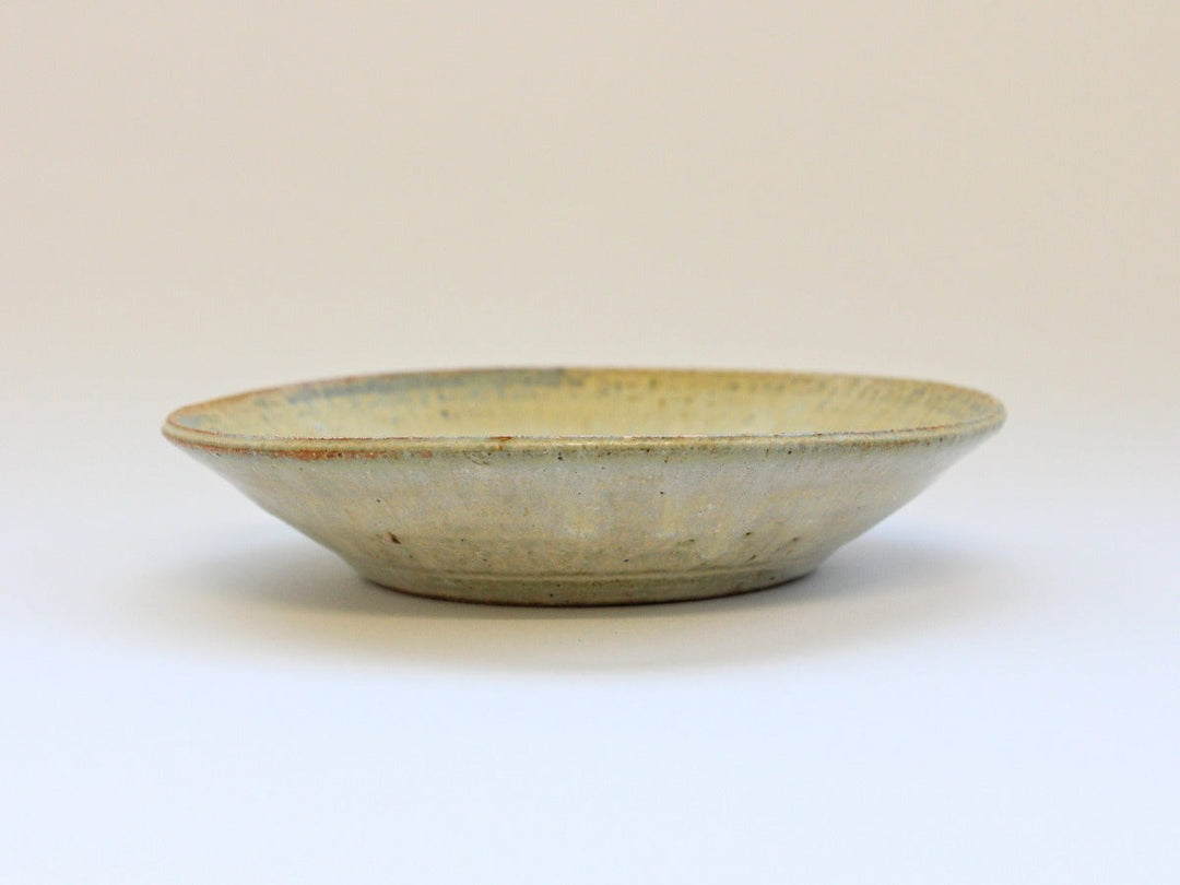 White Matte Ash Glazed Flat Bowl Small - Crafted By Kazuhito Yamamoto
