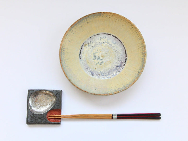 White Matte Ash Glazed Flat Bowl Small - Crafted By Kazuhito Yamamoto