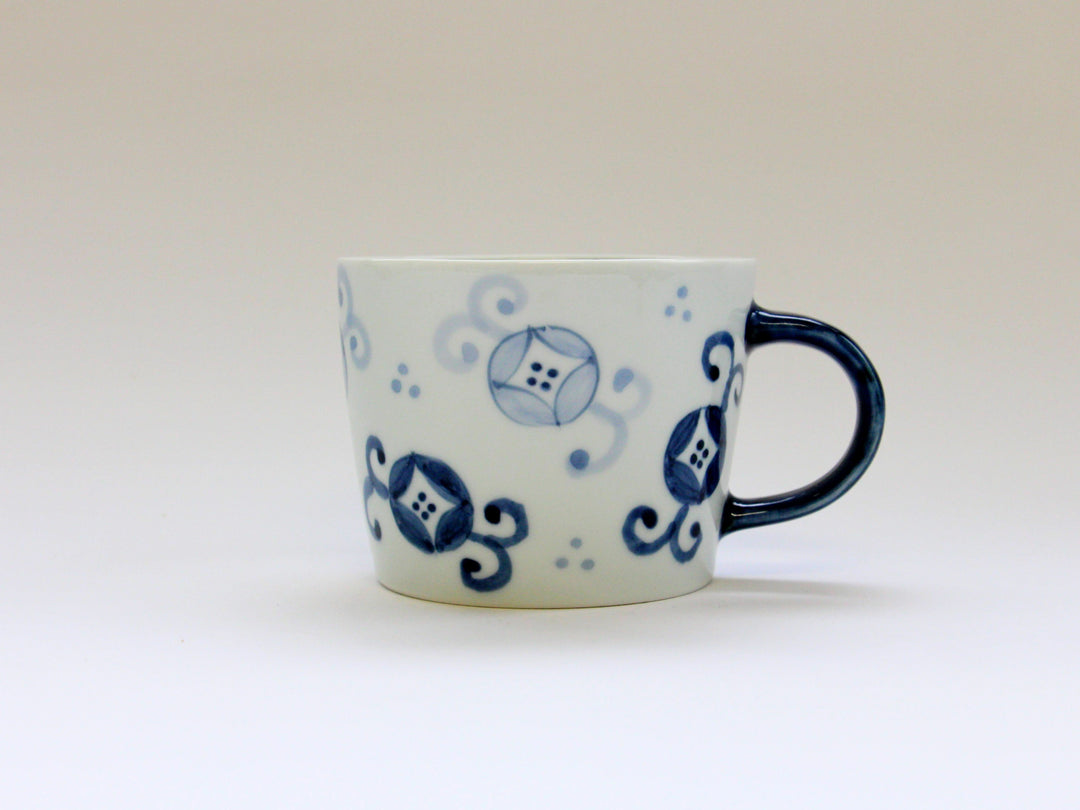 Pattern Café Mug (Blue) - Crafted By Ippo Kiln