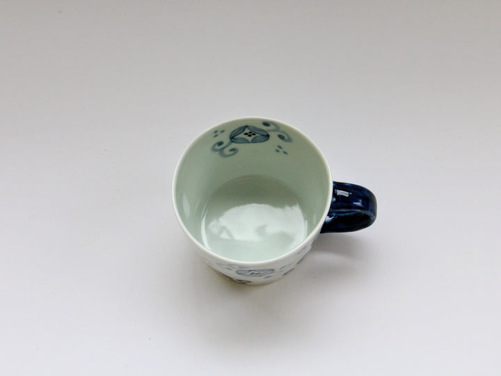Pattern Café Mug (Blue) - Crafted By Ippo Kiln