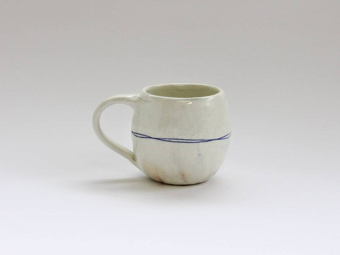 Cobalt Line Egg Mug - Crafted By Furutani Pottery