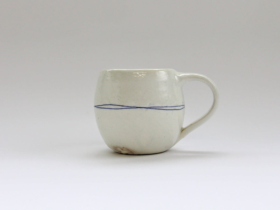 Cobalt Line Egg Mug - Crafted By Furutani Pottery