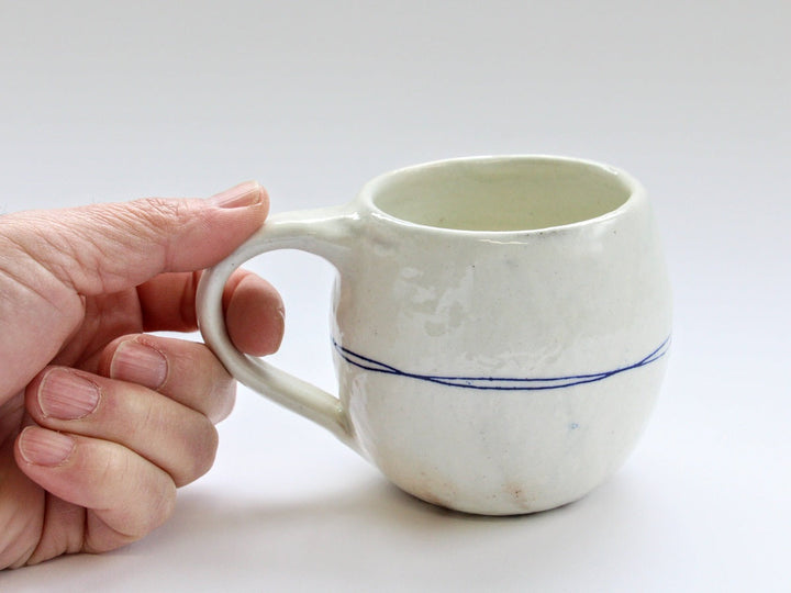 Cobalt Line Egg Mug - Crafted By Furutani Pottery