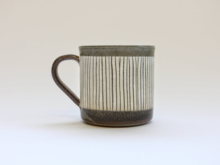 White Slip Inlaid Tokusa Mug - Crafted By Shotoen