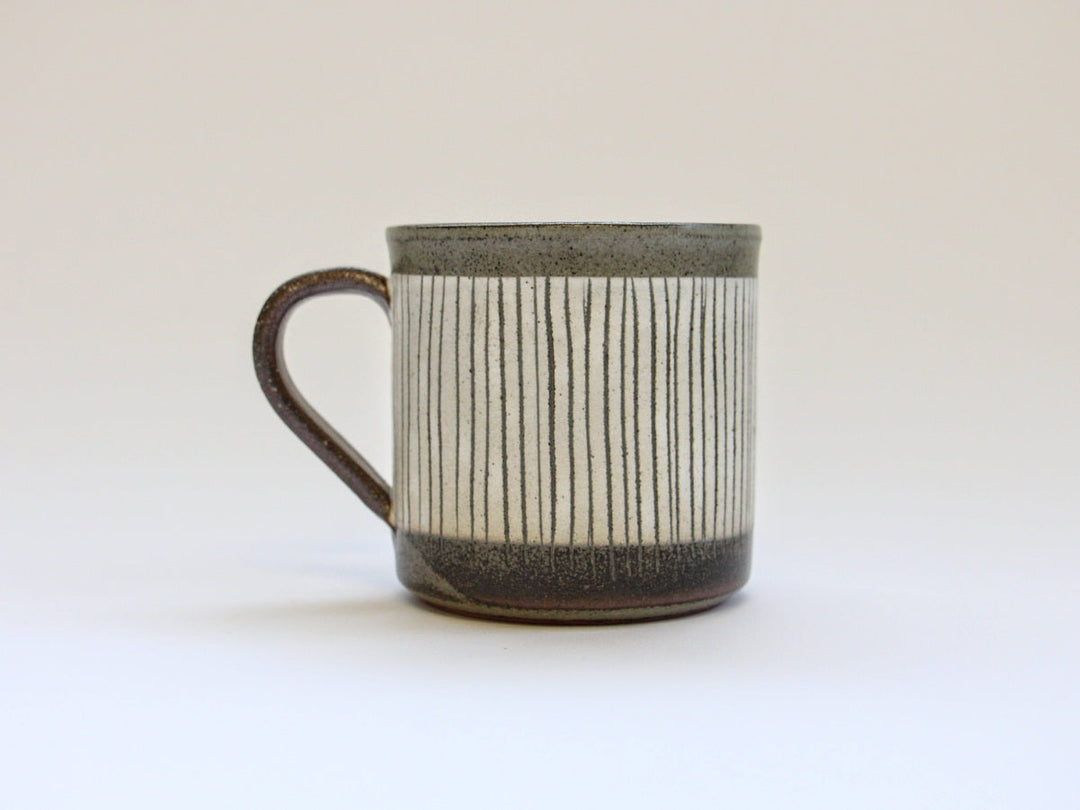 White Slip Inlaid Tokusa Mug - Crafted By Shotoen