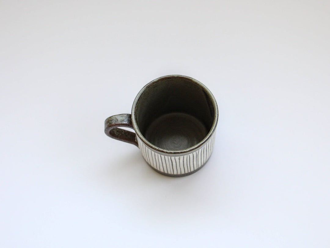White Slip Inlaid Tokusa Mug - Crafted By Shotoen