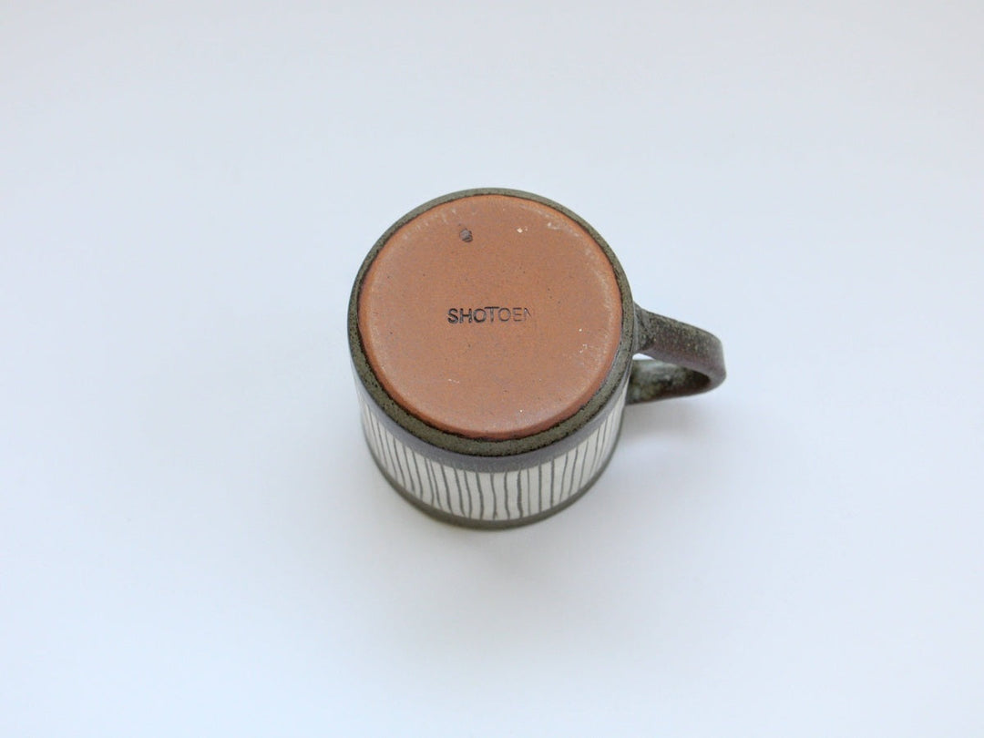 White Slip Inlaid Tokusa Mug - Crafted By Shotoen