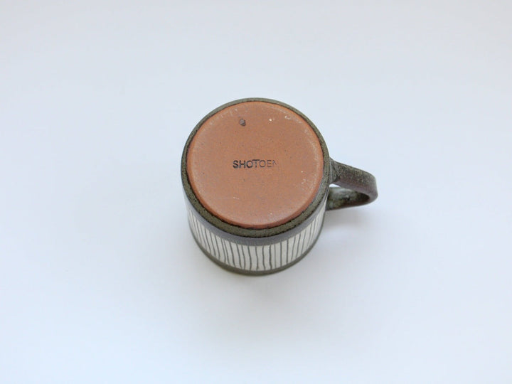 White Slip Inlaid Tokusa Mug - Crafted By Shotoen