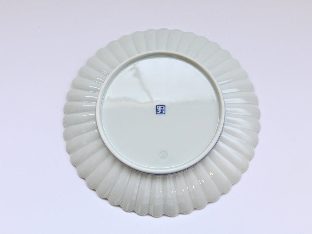 Blue & White Fuyo Chrysanthemum Plate 21cm - Crafted By Kaji-ken Seiji