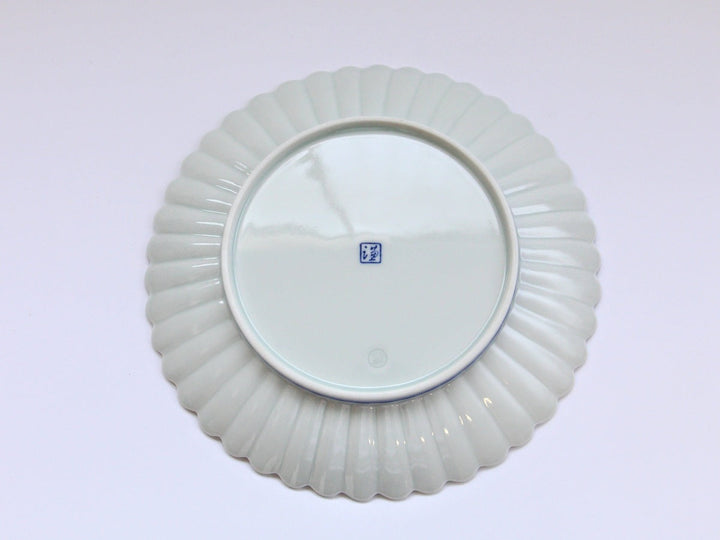 Blue & White Fuyo Chrysanthemum Plate 21cm - Crafted By Kaji-ken Seiji