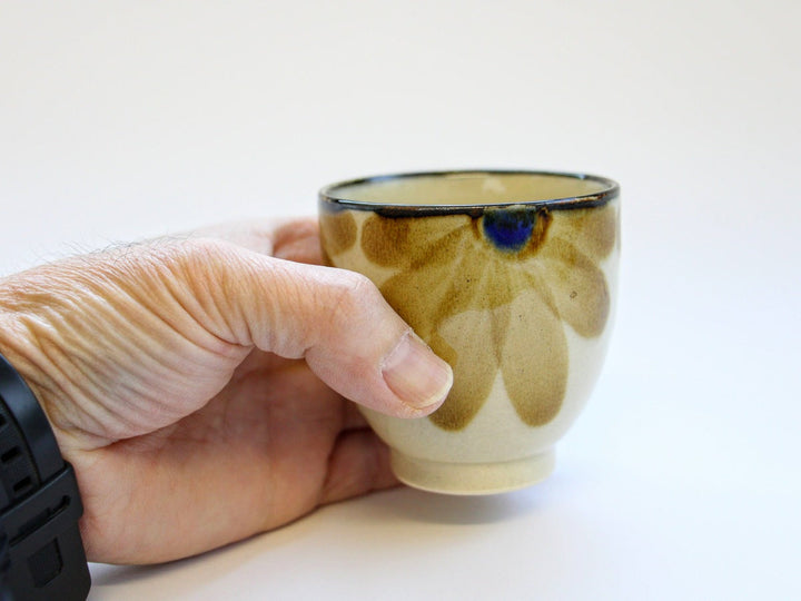 Indigo Flower Cup (Brown) - Crafted By Choju-ro Kiln